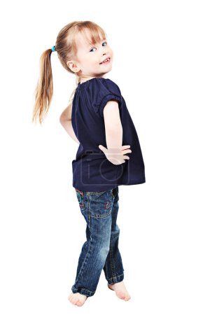 Adorable petite fille isolée sur fond blanc 