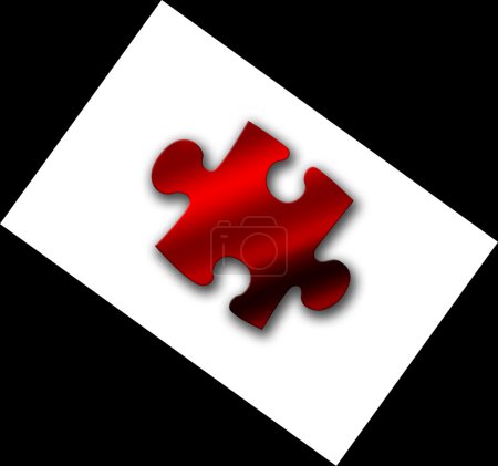 PUZZLE ROUGE SUR LE BLANC ET LE NOIR CONTEXTE 