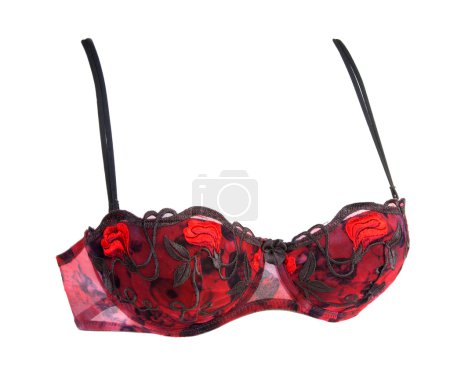 Soutien-gorge rouge avec rose soie 