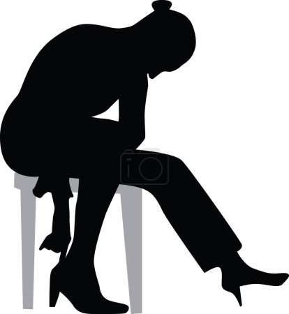 Vecteur silhouette femme et chaussure 