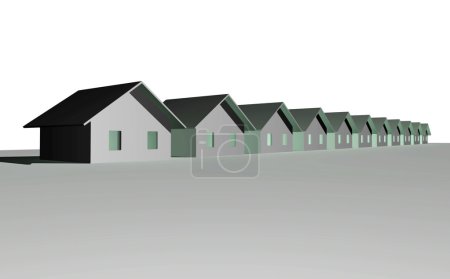 rendu 3D de maisons modernes 