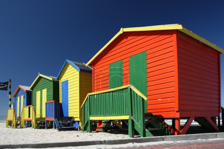 Vestiaires de plage colorés 