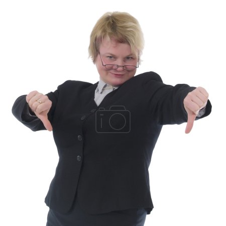 Femme d'affaires gesticule 