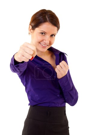 Combattre femme d'affaires 