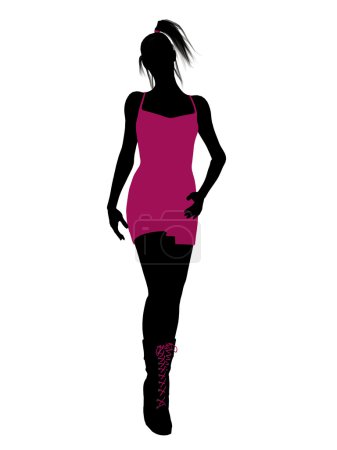 silhouette illustration fille punk