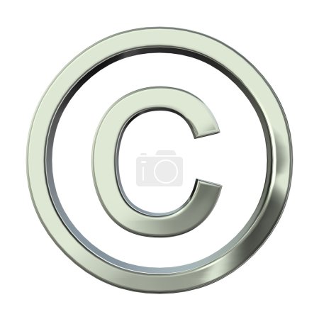 Signe de copyright 3D argent 