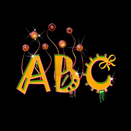 Lettres majuscules colorées A, B, C 