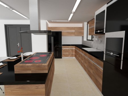 Cuisine moderne et salle à manger 