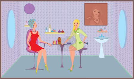 Salon de beauté fille avec brosse 